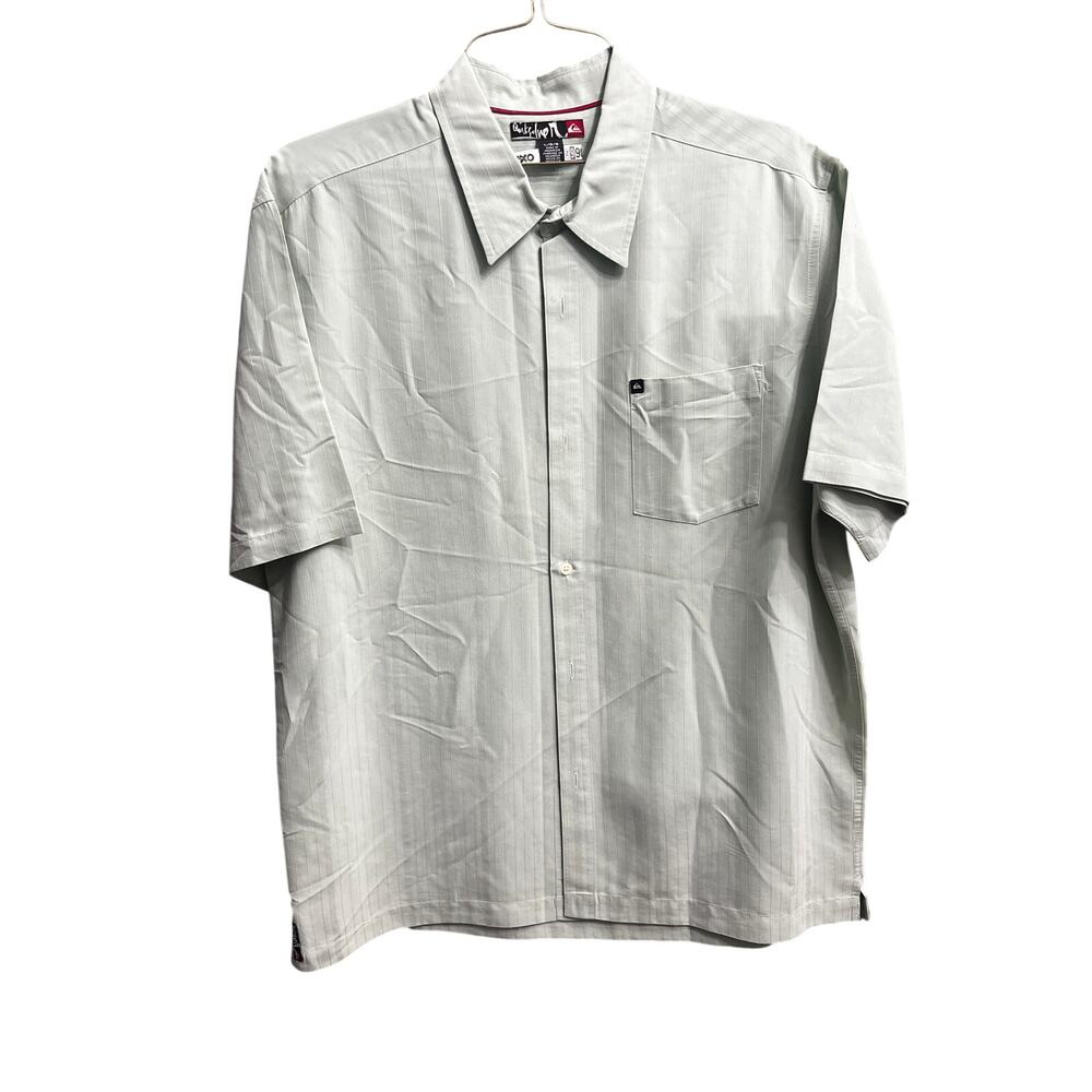 Quiksilver Men's Shirt Size Large 100% Silk Light Green